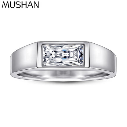 MuShan Jewelry 925 Sterling Silver Ring Wedding Band High Carbon Diamond Minimalist Style Gift  Her Women Rings Fine Jewelry