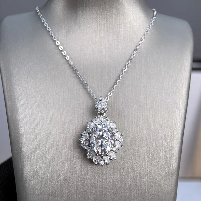 Joyería de la marca MuShan, cadena de cuerda de plata de ley 925, solitario de moissanita, regalo de San Valentín para dama, chapado en oro de 18 quilates, patente MST