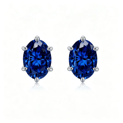 MUSHAN Custom Jewelry 925 Sterling Silver Stud 1CT Earrings Women Lab Grown Gemstones Ruby Emerald Sapphire Stud Drop Jewelry