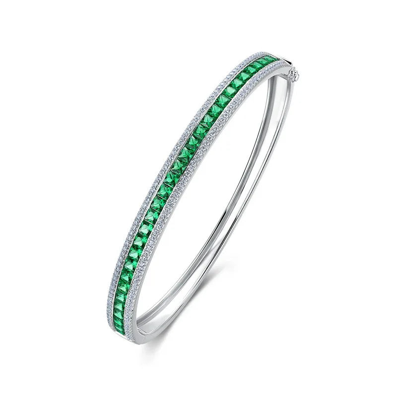 MUSHAN Jewelry Women 925 Sterling Silver Stud Earrings Lab Grown Emerald Earrings Stud Ear Pin Fine Jewelry GRC Certificated
