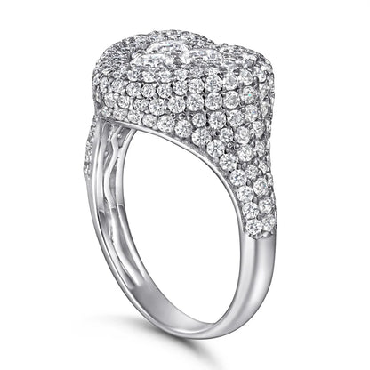 Anillo de plata de ley 925 MuShan Luxury Jewelry con circonita cúbica 5A en forma de pera, romántico, para prometida, joyería fina chapada en oro auténtico