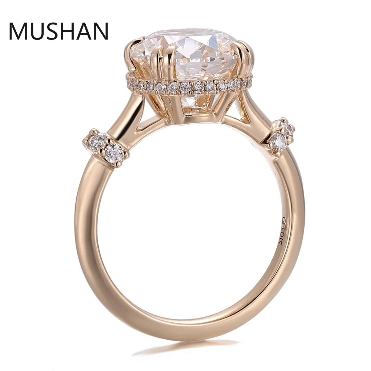 MUSHAN Luxury Custom 4ct Diamond Ring 14K 18K Gold Band Jewelry Women IGI Certificate Lab Grown Diamond Wedding Ring For Women