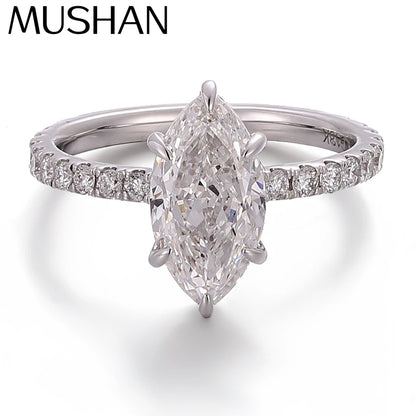 MUSHAN Custom Jewelry 1.5ct D Color VVS1 Moissanite Diamond Rings 10k 14k 18k Gold Platinum PT950 Luxury Ring Band Jewelry Women