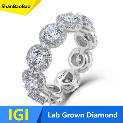MUSHAN Custom Luxury Diamond Rings Jewelry IGI Certificated for Women 925 Sterling Silver Lab Grown Diamond Ring Band HPHT CVD