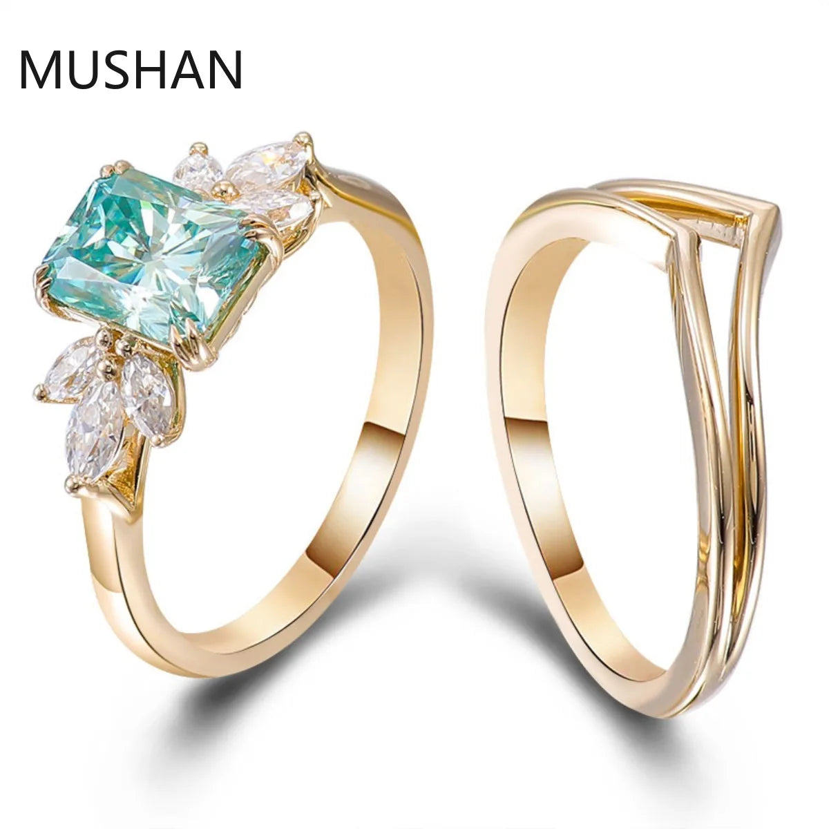 MUSHAN Luxury Custom 14K 18K Gold Rings Band Jewelry With Moissanite Diamond Lab Grown Gemstones Diamond Wedding Ring For Women