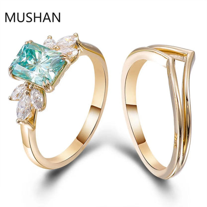 MUSHAN Luxury Custom 14K 18K Gold Rings Band Jewelry With Moissanite Diamond Lab Grown Gemstones Diamond Wedding Ring For Women