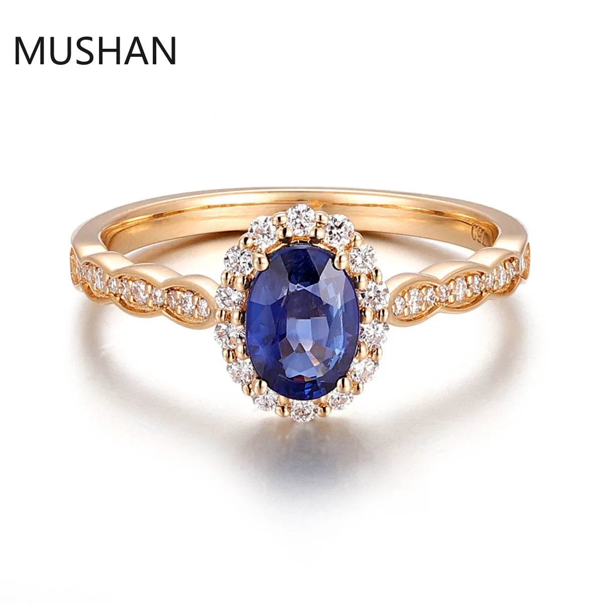 MUSHAN Luxury Custom 14K 18K Gold Rings Band Jewelry With Moissanite Diamond Lab Grown Gemstones Diamond Wedding Ring For Women