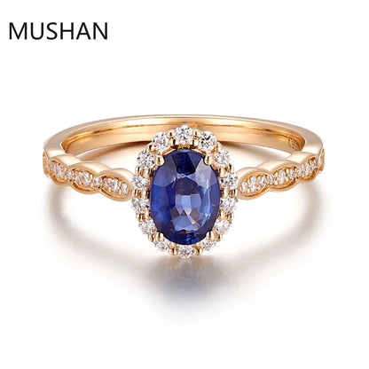 MUSHAN Luxury Custom 14K 18K Gold Rings Band Jewelry With Moissanite Diamond Lab Grown Gemstones Diamond Wedding Ring For Women