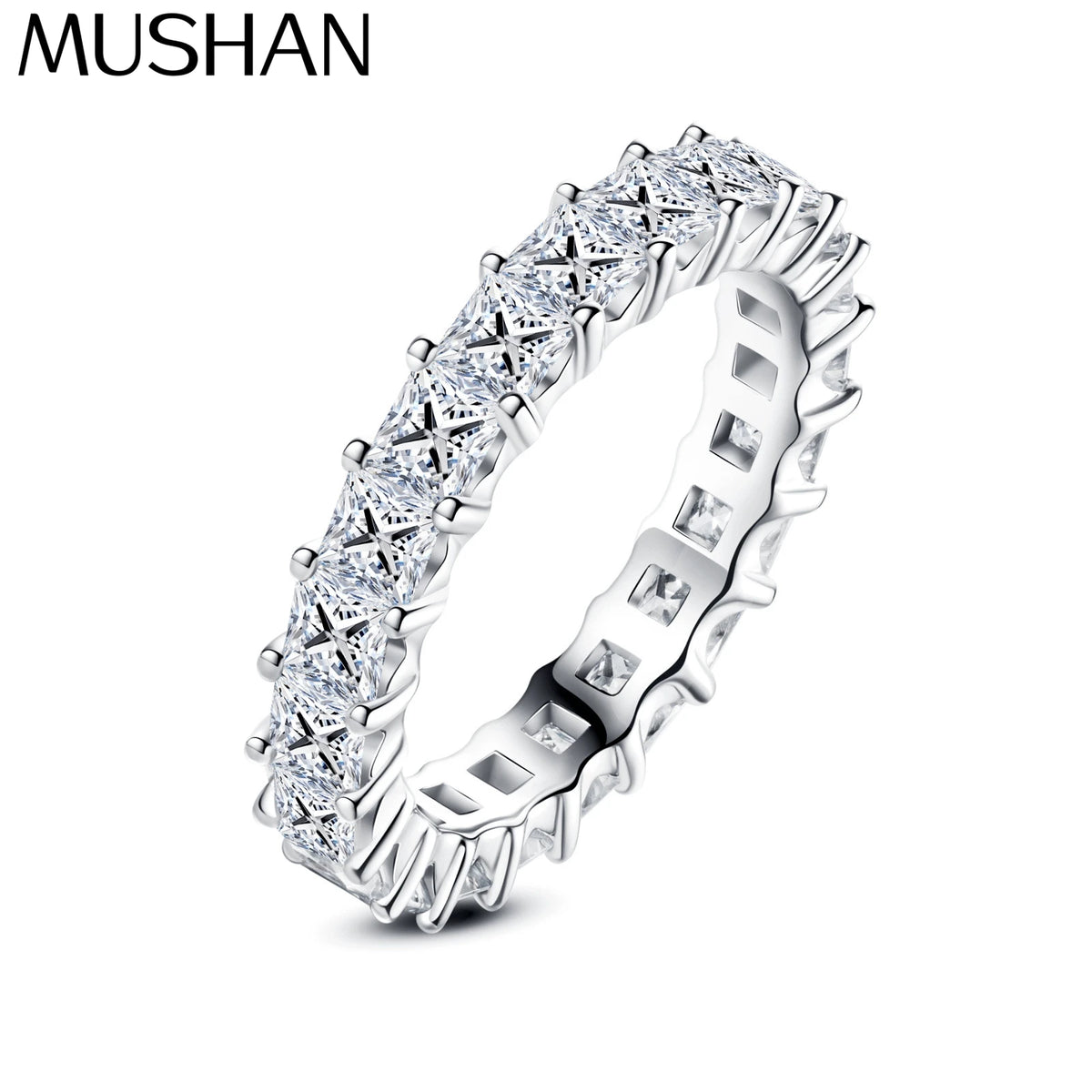Bague de remise de diplôme MuShan pour femme en argent sterling 925 avec moissanite VVS, plaquée or véritable 18 carats, bague brevetée MST