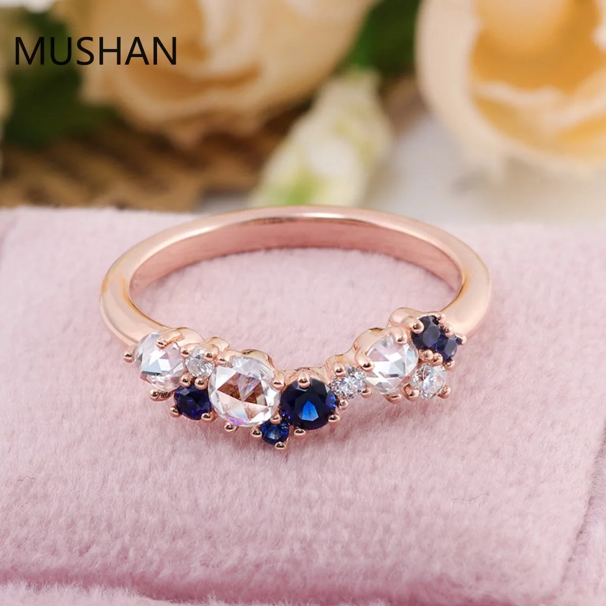 MUSHAN Luxury Custom 14K 18K Gold Rings Band Jewelry With Moissanite Diamond Lab Grown Gemstones Diamond Wedding Ring For Women