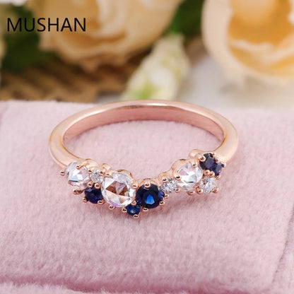 MUSHAN Luxury Custom 14K 18K Gold Rings Band Jewelry With Moissanite Diamond Lab Grown Gemstones Diamond Wedding Ring For Women
