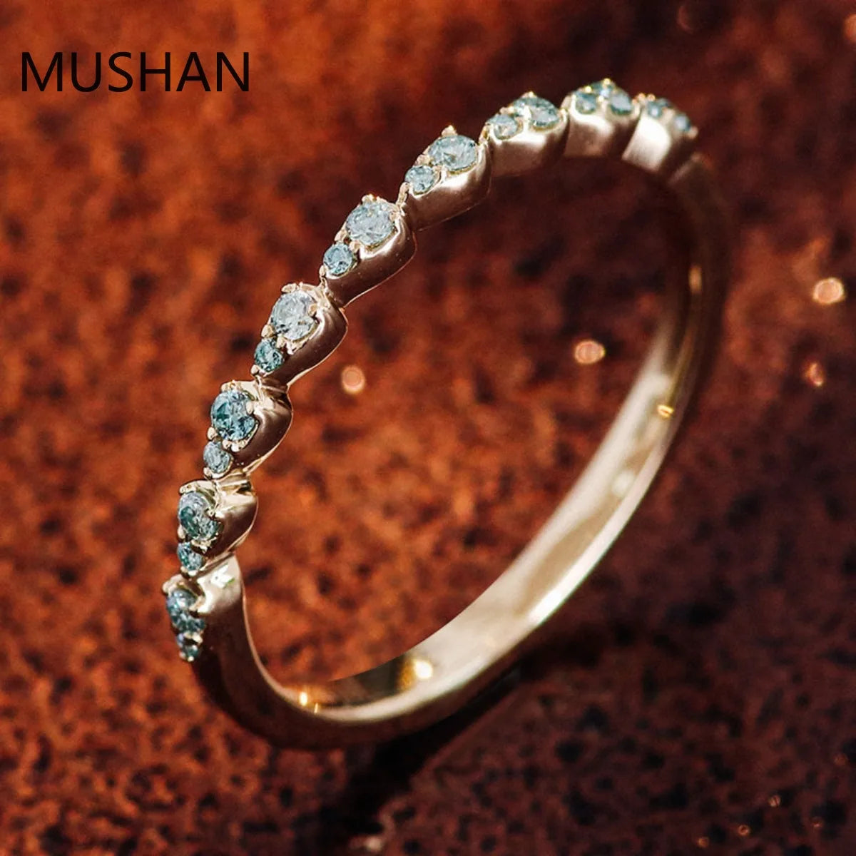MUSHAN Luxury Custom 14K 18K Gold Rings Band Jewelry With Moissanite Diamond Lab Grown Gemstones Diamond Wedding Ring For Women