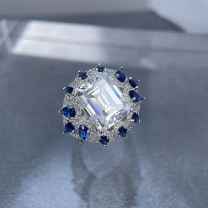 Anillo de plata de ley 925 marca MuShan con diamante de moissanita, anillo formal para esposa, chapado en oro auténtico de 18 quilates, anillos con patente MST