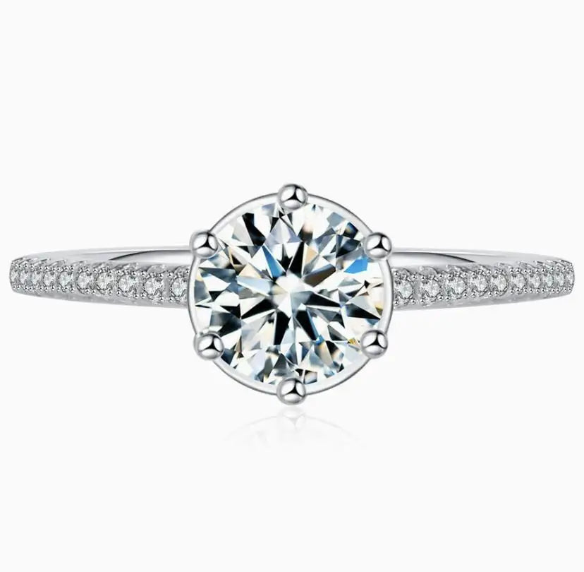 Anillos de plata de ley 925 MUSHAN Jewelry para mujer, alianzas de boda con diamante de moissanita, con certificado GRA, joyería fina