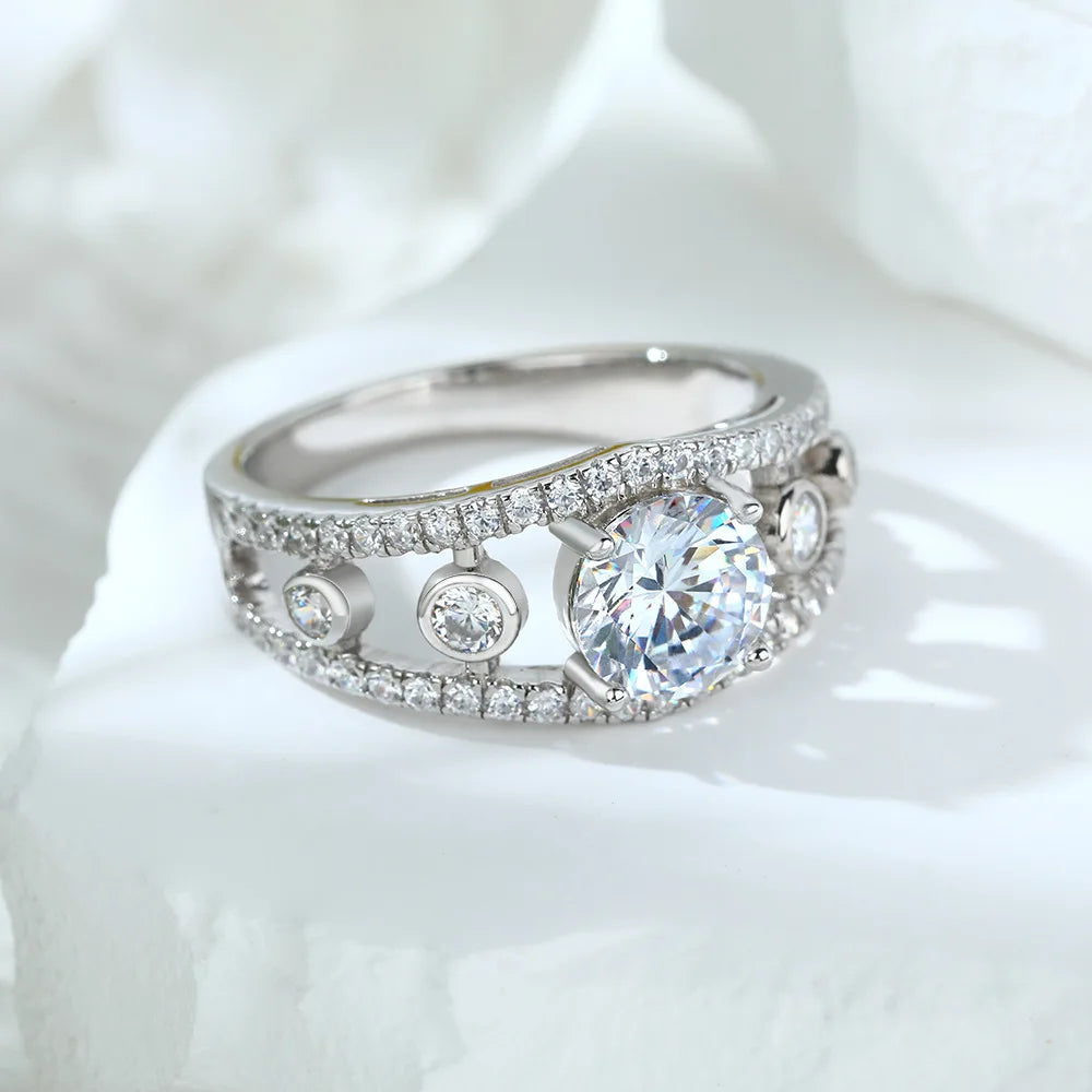 Anillo de plata de ley 925 marca MuShan con circonita cúbica 5A en forma de corazón para novia, joyería fina con baño de oro real de 18K