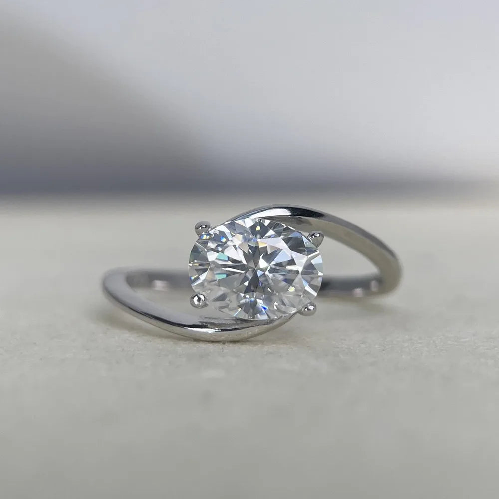 Anillo de mujer MUSHAN Luxury Jewelry de plata de ley 925 con diamante moissanita esmeralda, certificado GRA, color D, joyería fina