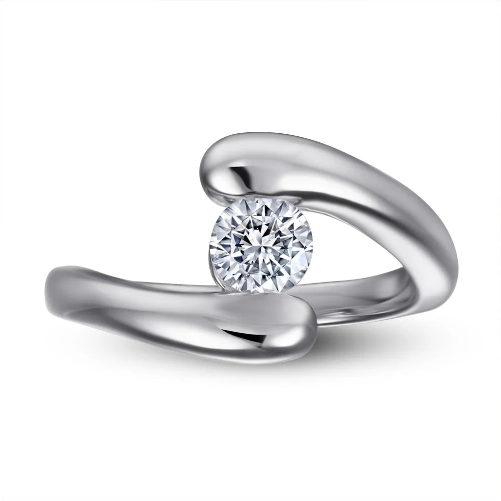 MuShan Jewelry 925 Sterling Silver Timeless Engagement Ring 5A Cubic Zirconia  Women Rings Bands Anniversary  Women Gift