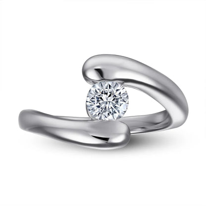 MuShan Jewelry 925 Sterling Silver Timeless Engagement Ring 5A Cubic Zirconia  Women Rings Bands Anniversary  Women Gift