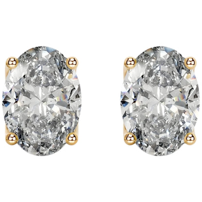 MUSHAN Custom Jewelry 18k Gold Stud Earrings 2ct Diamond 2 carats Lab Grown Diamonds Earrings Ear Pin IGI Certificated Jewelry