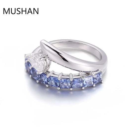 MUSHAN Luxury Custom 14K 18K Gold Rings Band Jewelry With Moissanite Diamond Lab Grown Gemstones Diamond Wedding Ring For Women