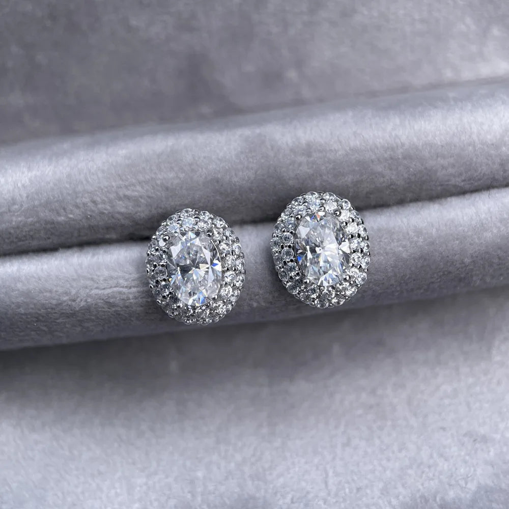 Joyas de la marca MuShan, aretes de plata de ley 925 con moissanita de 3 quilates, diseño geométrico para ocasiones especiales, chapado en oro real de 18K, patente MST