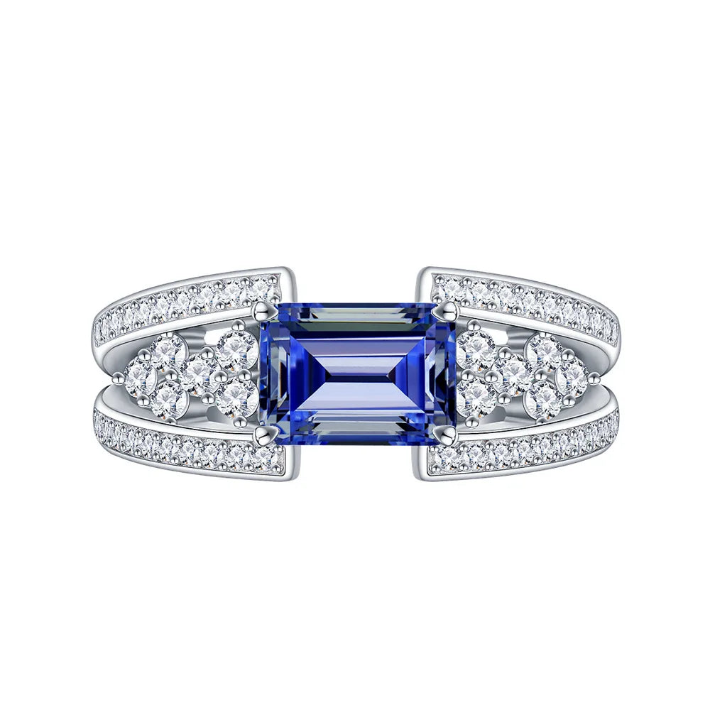 MUSHAN Luxury Jewelry s 925 Sterling Silver Rings Bands For Women 2.5 Carat Sapphire Gemstones Ring For Women Girls Fine Jewelry