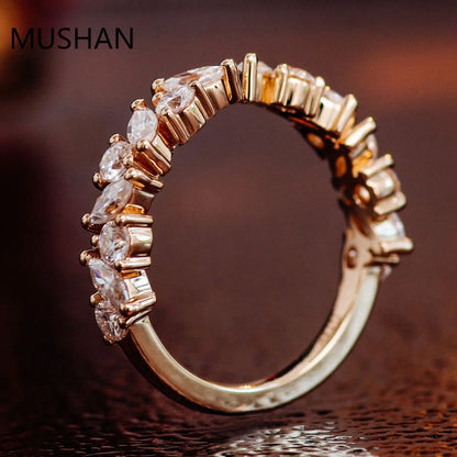 MUSHAN Luxury Custom 14K 18K Gold Rings Band Jewelry With Moissanite Diamond Lab Grown Gemstones Diamond Wedding Ring For Women