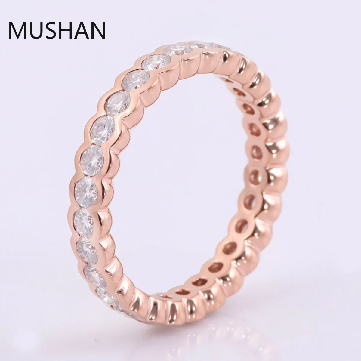 MUSHAN Luxury Custom 14K 18K Gold Rings Band Jewelry With Moissanite Diamond Lab Grown Gemstones Diamond Wedding Ring For Women