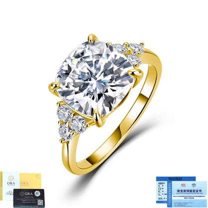 MUSHAN Luxury Jewelry 925 Sterling Silver Ring Band Women GRA Certificated Moissanite Diamond Emerald D Color Rings Fine Jewelry