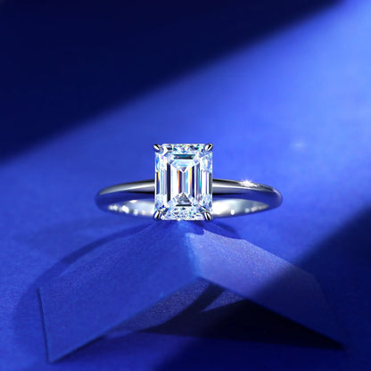 MUSHAN Luxury Jewelry 925 Sterling Silver Ring Band Women GRA Certificated Moissanite Diamond Emerald D Color Rings Fine Jewelry