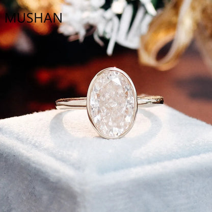 MUSHAN Luxury Custom 14K 18K Gold Rings Band Jewelry With Moissanite Diamond Lab Grown Gemstones Diamond Wedding Ring For Women