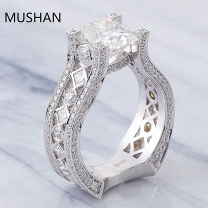 MUSHAN Luxury Custom 14K 18K Gold Rings Band Jewelry With Moissanite Diamond Lab Grown Gemstones Diamond Wedding Ring For Women