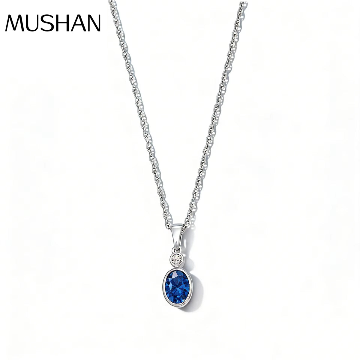 Collar de plata de ley 925 de joyería a medida MUSHAN, colgante de moissanita color D VVS, joyería fina para novia, plata de ley 925 con diamante