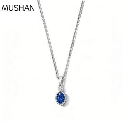 Collar de plata de ley 925 de joyería a medida MUSHAN, colgante de moissanita color D VVS, joyería fina para novia, plata de ley 925 con diamante