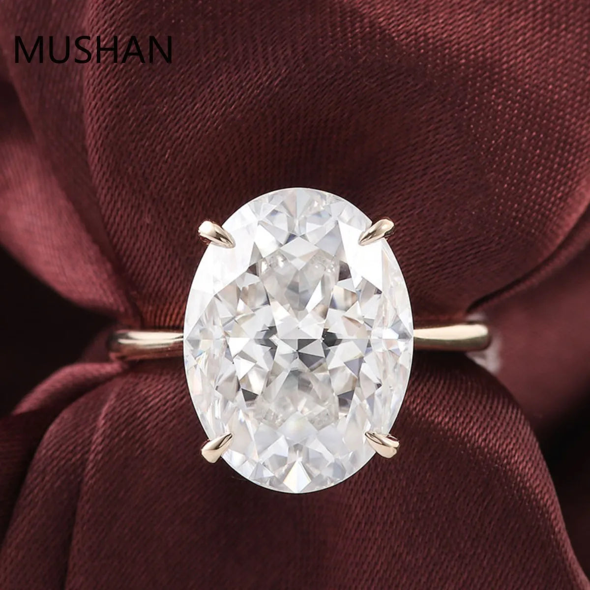 MUSHAN Luxury Custom D Color GRA Certificated 14K 18K Gold Rings Band Jewelry Moissanite Diamond Wedding Ring For Women