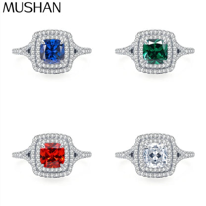 MuShan Jewelry 925 Sterling Silver Ring Wedding Band HCD Gemstones Party Cocktail Best Friend Gift Women Rings Fine Jewelry