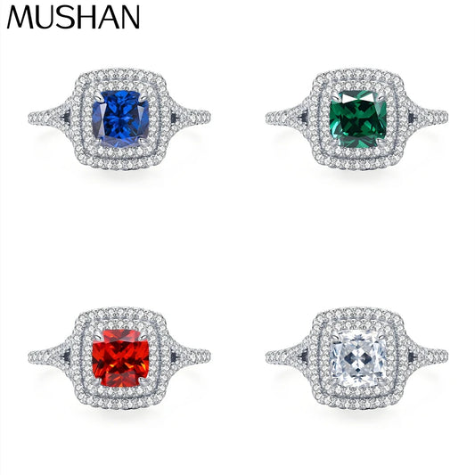 MuShan Jewelry 925 Sterling Silver Ring Wedding Band HCD Gemstones Party Cocktail Best Friend Gift Women Rings Fine Jewelry