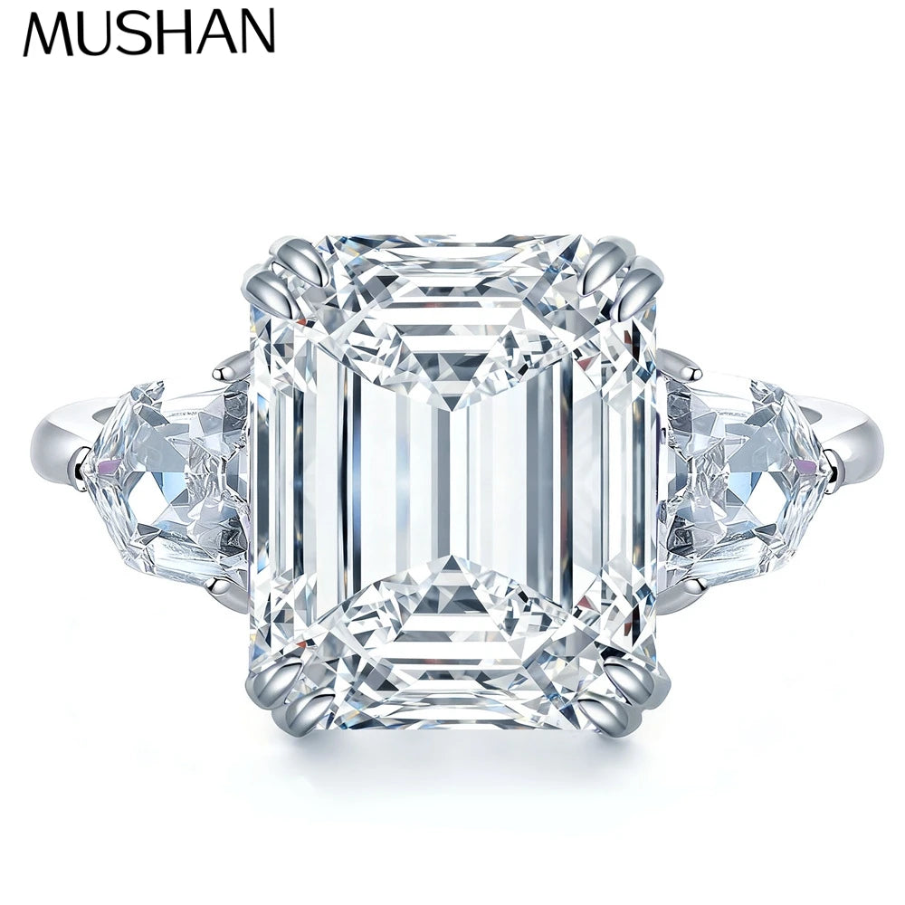 Bague MuShan Luxury Jewelry en argent sterling 925 avec moissanite VVS pour rendez-vous galant, plaquée or 18 carats, bijou breveté MST