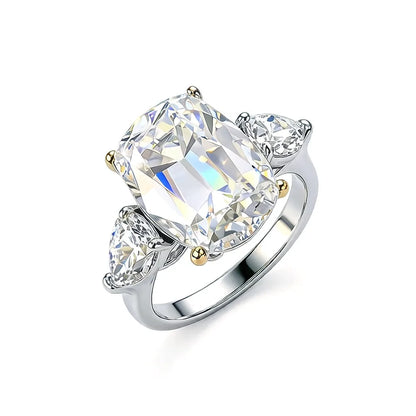 MUSHAN Luxury Jewelry 925 Sterling Silver Ring Band Women GRA Certificated Moissanite Diamond Emerald D Color Rings Fine Jewelry
