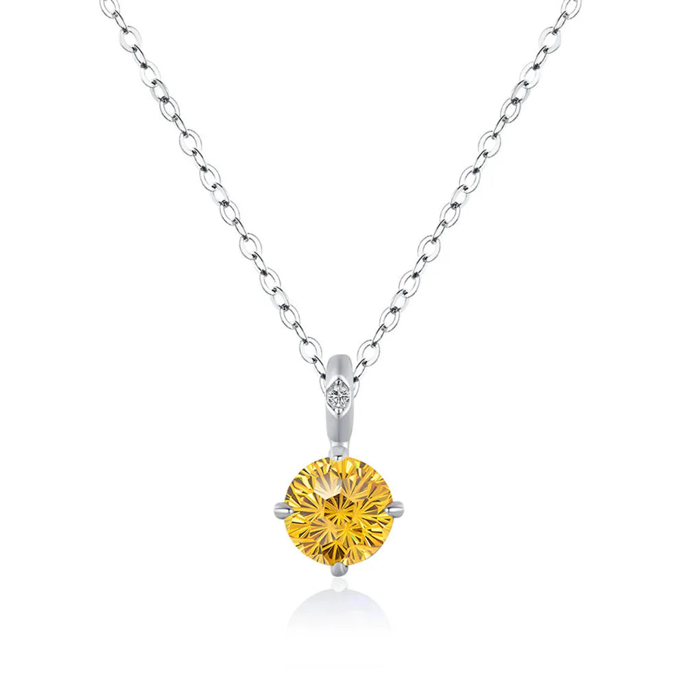 MuShan Jewelry 925 Sterling Silver Necklace Pendant Chain HCD Diamonds Engagement Party Romantic Style Women Necklaces Jewelry