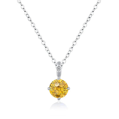 MuShan Jewelry 925 Sterling Silver Necklace Pendant Chain HCD Diamonds Engagement Party Romantic Style Women Necklaces Jewelry