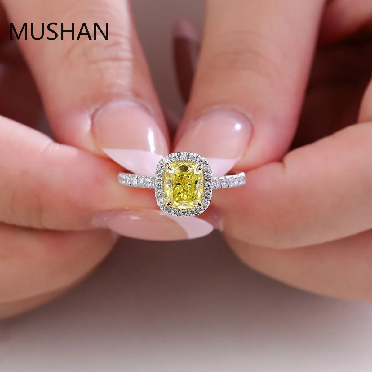 MUSHAN Luxury Custom 14K 18K Gold Rings Band Jewelry With Moissanite Diamond Lab Grown Gemstones Diamond Wedding Ring For Women