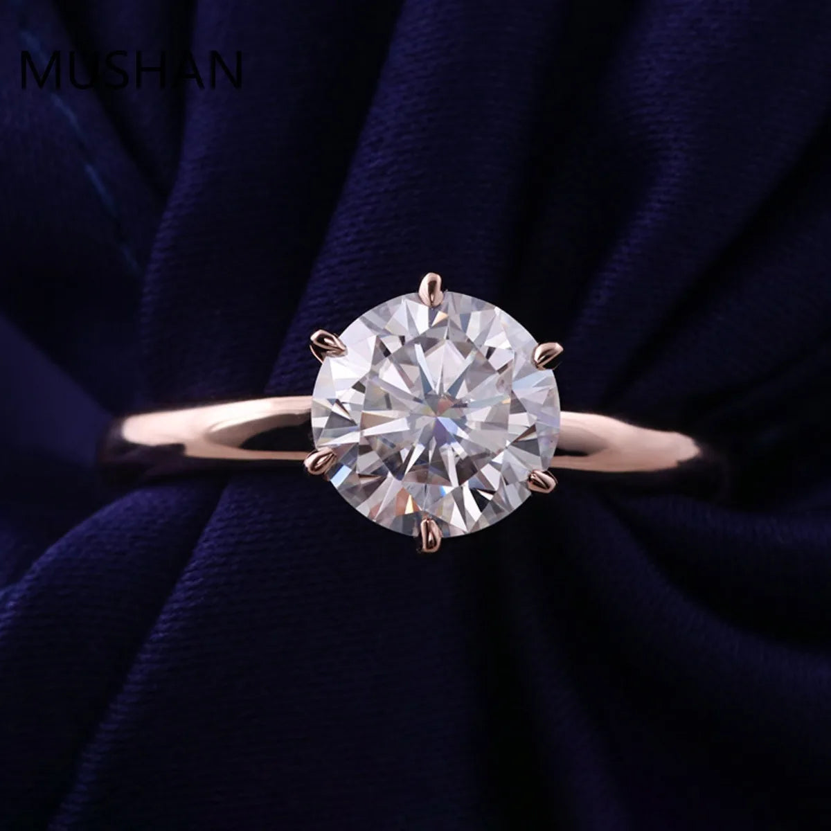 MUSHAN Luxury Custom 14K 18K Gold Rings Band Jewelry With Moissanite Diamond Lab Grown Gemstones Diamond Wedding Ring For Women