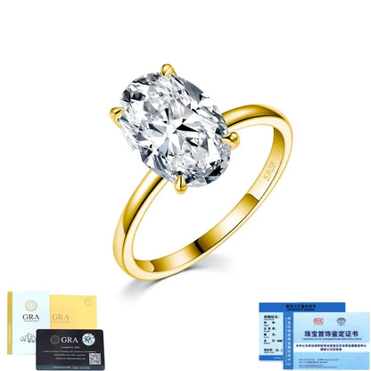 Anillo de banda de plata de ley 925 de MUSHAN Luxury Jewelry, anillo de compromiso de diamante moissanita con certificado GRA, color D, esmeralda, joyería fina para mujer