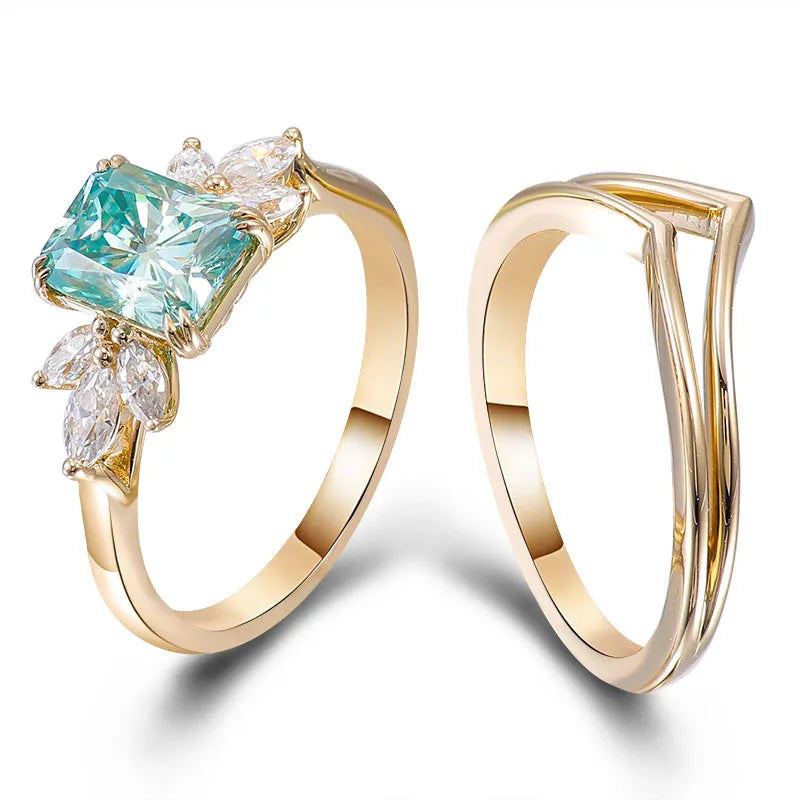MUSHAN Joyería a medida, anillo de compromiso con diamante de moissanita raro de 2 quilates, banda de platino PT950, oro de 10K, 14K, 18K, joyería para mujer, anillos de boda