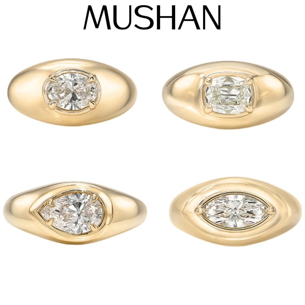 Bague MUSHAN en argent sterling 925 personnalisée, alliance ornée de diamants moissanite, couleur D, pureté VVS, accessoires de luxe lumineux, joaillerie fine