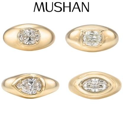 Bague MUSHAN en argent sterling 925 personnalisée, alliance ornée de diamants moissanite, couleur D, pureté VVS, accessoires de luxe lumineux, joaillerie fine