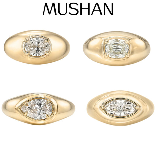 Bague MUSHAN en argent sterling 925 personnalisée, alliance ornée de diamants moissanite, couleur D, pureté VVS, accessoires de luxe lumineux, joaillerie fine