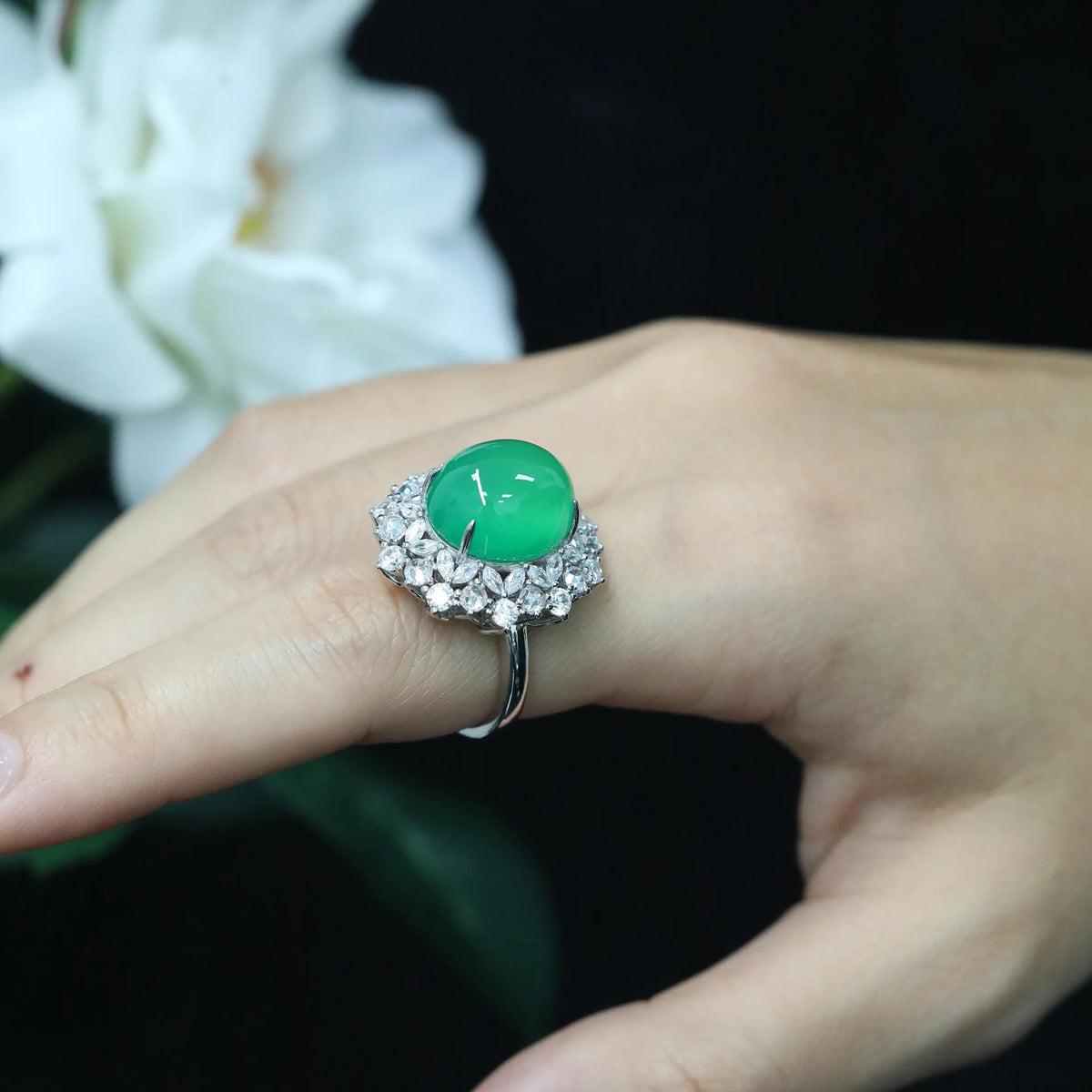 MuShan Jewelry 925 Sterling Silver Ring 5A CZ Gemstones HCD Gemstones Designer Bridal 925 Sterling Silver Ring Accessories