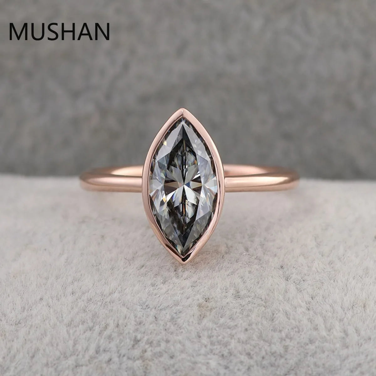 MUSHAN Luxury Custom 14K 18K Gold Rings Band Jewelry With Moissanite Diamond Lab Grown Gemstones Diamond Wedding Ring For Women